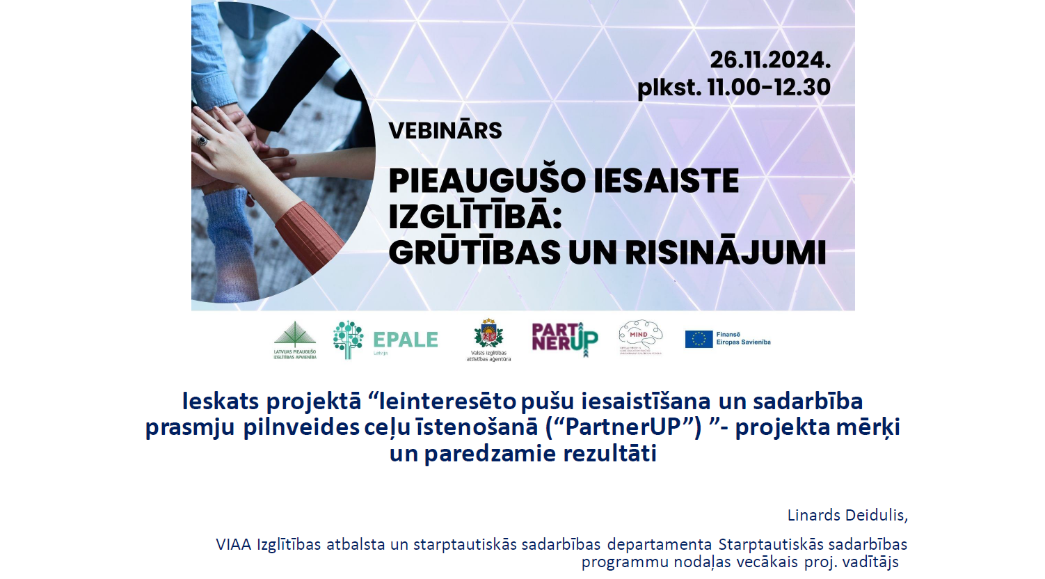 Webinar hosted by the Latvian Association for Adult Education and the Agency for Vocational Education and Training and Adult Education